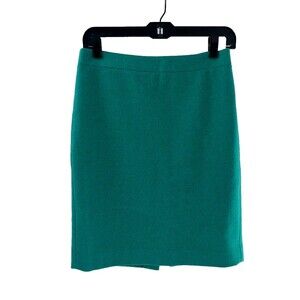 Women's J Crew The Pencil Skirt Wool Blend Green Size 0